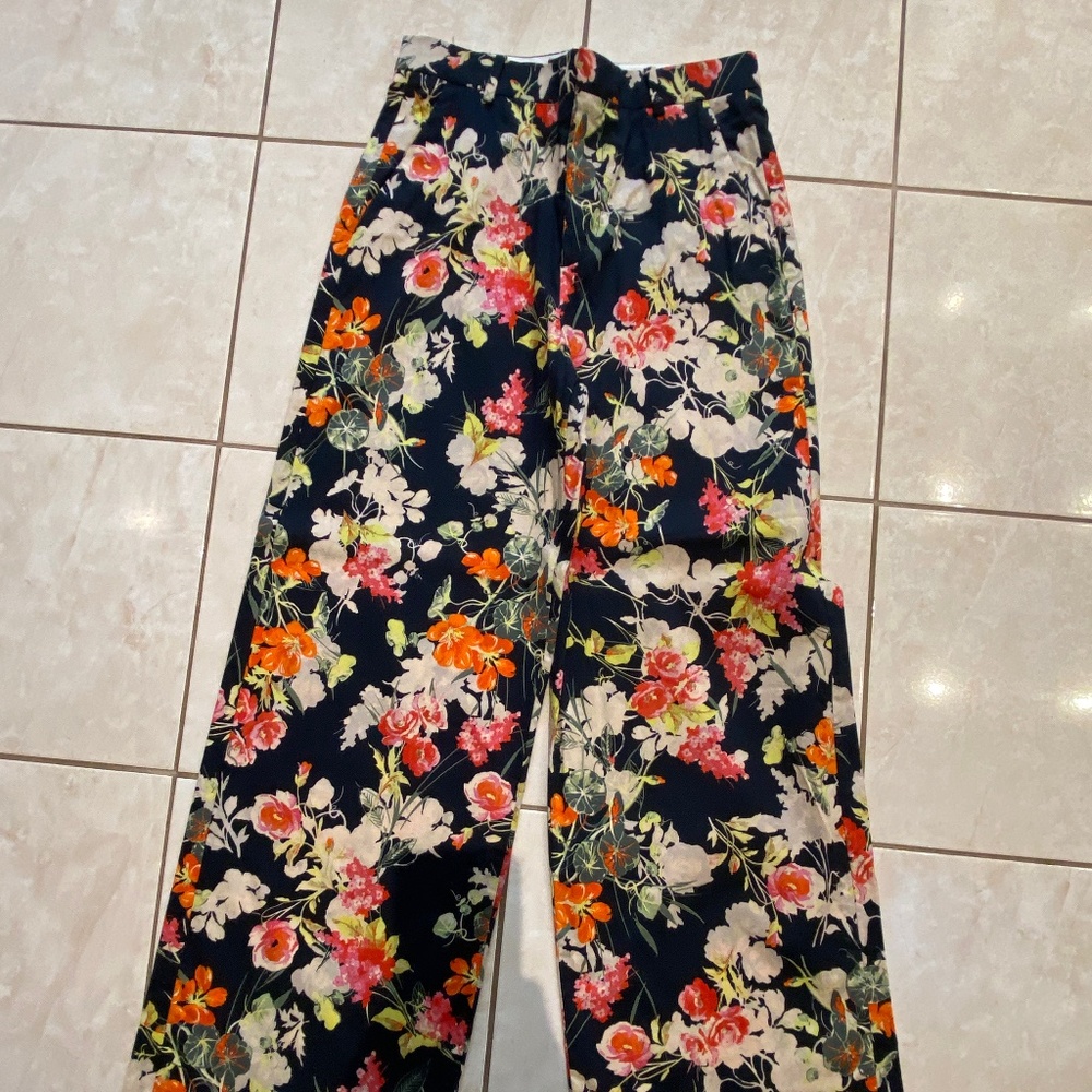 Zara Flower Print Trousers Size S